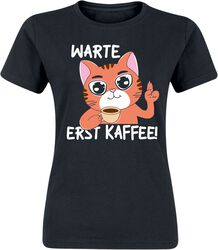 Warte - Erst Kaffee!, Tierisch, T-Shirt Manches courtes