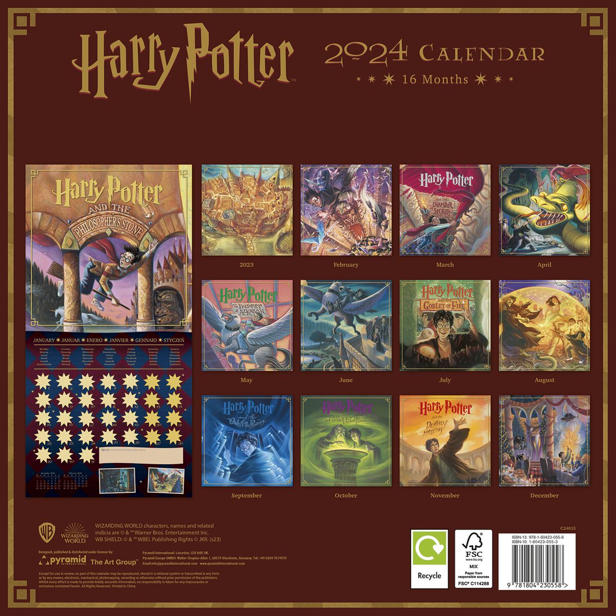 Livres - Calendrier Mural 2024, Harry Potter Calendrier mural