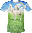Victorious Cat Rides Llamacorn Unleashed, Goodie Two Sleeves, T-Shirt