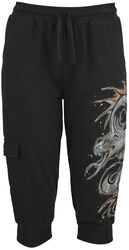 Sweat Shorts With Large Dragon Print, Black Premium by EMP, Short
