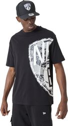 Large Team Logos Tee - Brooklyn Nets, New Era - NBA, T-Shirt Manches courtes