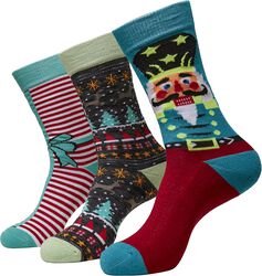 Christmas Nutcracker Socks 3-Pack, Urban Classics, Socken