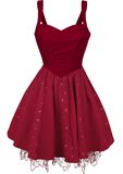 Through The Looking Glass - Red Queen Dress, Alice im Wunderland, Mittellanges Kleid