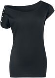 Girl Button Sleeve Shirt, Black Premium by EMP, T-Shirt