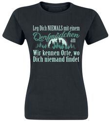 Leg dich niemals mit einem Dorfmädchen an., Slogans, T-Shirt Manches courtes
