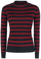 Menace Red And Black Stripe Sweater, Jawbreaker, Strickpullover