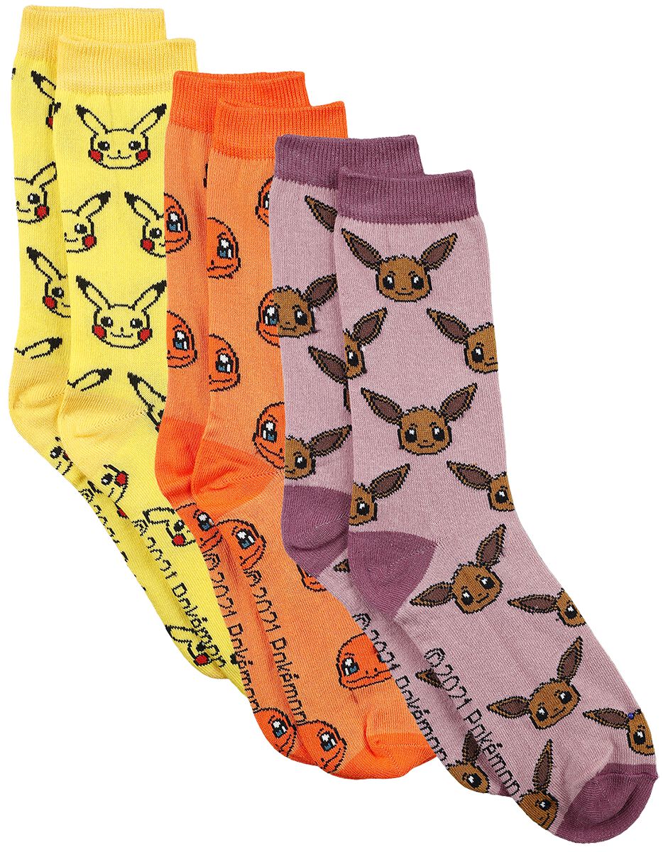 DIFUZED Lot De 3 Chaussettes Pokemon 39/42 Multicolore - Chaussettes Sport Et Loisirs