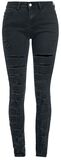 Skarlett - Schwarze rockige Jeans mit Rissen, Black Premium by EMP, Jeans
