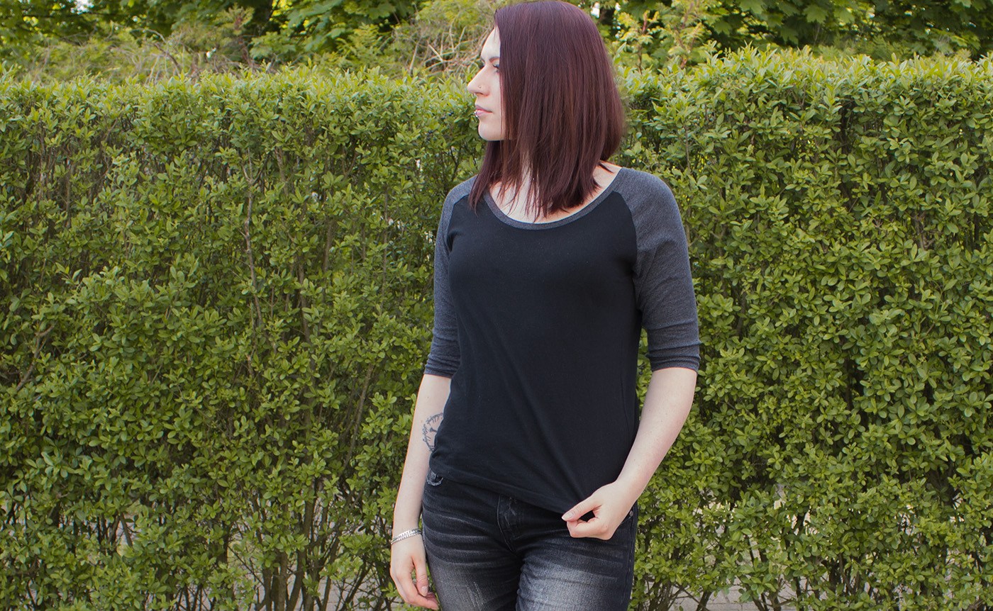 Ladies 3/4 Contrast Raglan Tee